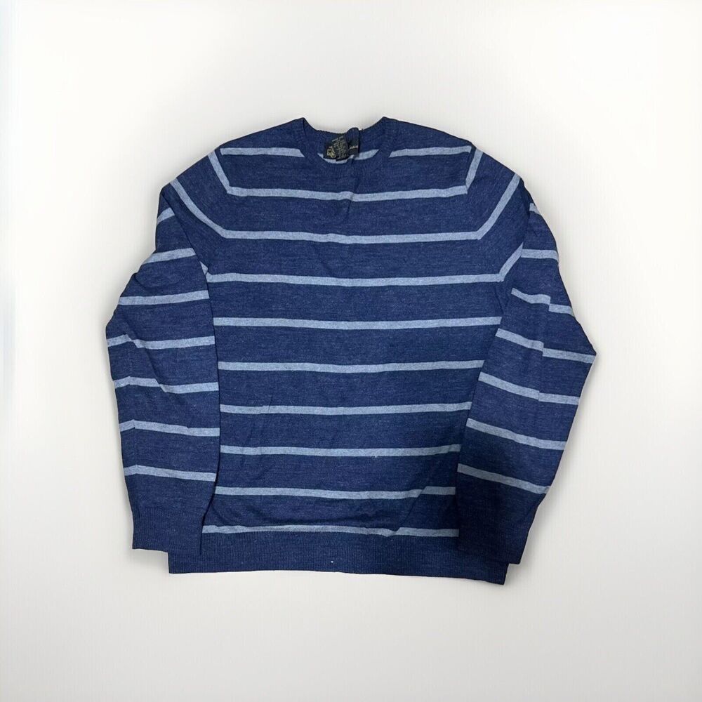 Oleg Cassini Men's Sweater Long Sleeve Cashmere Blend Striped Pullover XL